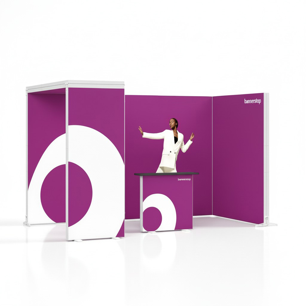 LED Messestand 4x2 L-Form Detailansicht