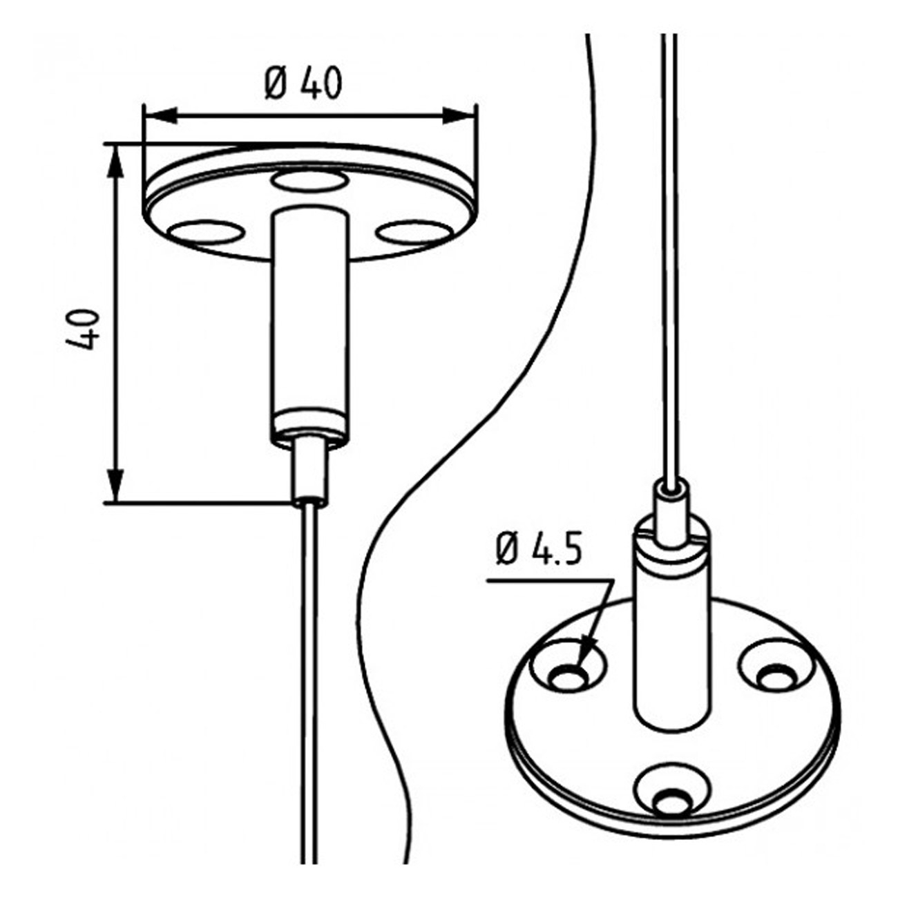 Kederschiene Deckenhalterung